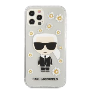 Husa telefon Karl Lagerfeld pentru iPhone 12/12 Pro, Ikonik Flower, Plastic, Transparent