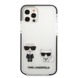 Husa telefon Karl Lagerfeld pentru iPhone 12/12 Pro, Karl and Choupette, Plastic, Alb