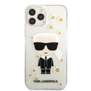 Husa telefon Karl Lagerfeld pentru iPhone 13 Pro Max, Ikonik Flower, Plastic, Transparent