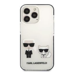 Husa de protectie telefon Karl Lagerfeld pentru iPhone 13 Pro Max, Karl and Choupette, Plastic, Alb