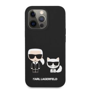 Husa telefon Karl Lagerfeld pentru iPhone 13 Pro Max, Karl Lagerfeld and Choupette, Silicon, Black