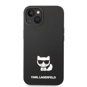 Husa de protectie telefon Karl Lagerfeld pentru iPhone 14, Choupette, Silicon lichid, Negru