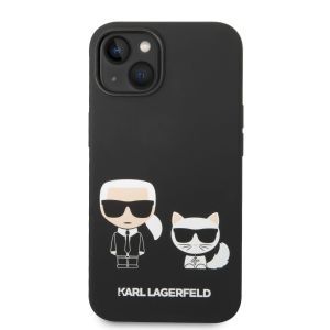 Husa telefon Karl Lagerfeld pentru iPhone 14, Karl and Choupette, MagSafe, Plastic, Transparent
