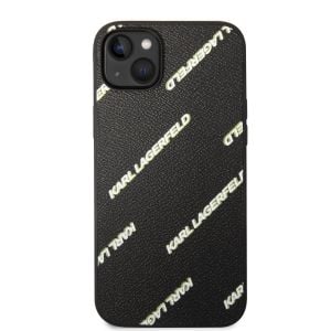 Husa de protectie telefon Karl Lagerfeld pentru iPhone 14 Plus, Logomania, Piele ecologica, Negru