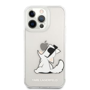 Husa telefon Karl Lagerfeld pentru iPhone 14 Pro, Choupette Eat, Plastic, Transparent