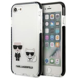 Husa de protectie telefon Karl Lagerfeld pentru iPhone 7/8/SE2020/SE2022, Karl and Choupette, Plastic, Alb 