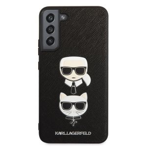 Husa telefon Karl Lagerfeld pentru Samsung Galaxy S22, Saffiano Karl & Choupette Heads, Piele ecologica, Black