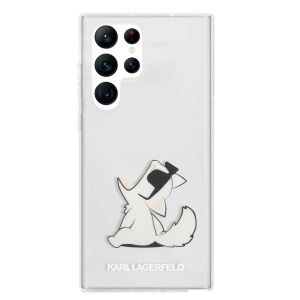 Husa telefon Karl Lagerfeld pentru Samsung Galaxy S22 Ultra, Choupette Eat, Plastic, Transparent