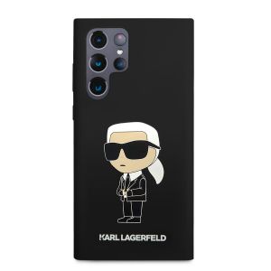 Husa telefon Karl Lagerfeld pentru Samsung Galaxy S23 Ultra, Ikonik Karl NFT, Silicon lichid, Negru