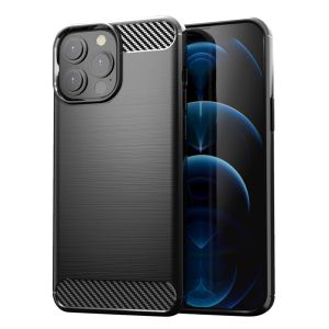 Husa telefon pentru Apple iPhone 13 Pro, Carbons Flexible, Plastic, Negru