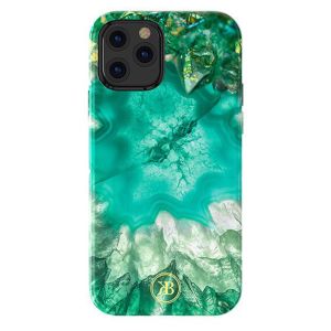 Husa de protectie telefon pentru iPhone 12 Mini, Kingxbar, Agate Series, Plastic, Verde