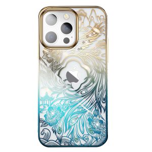 Husa telefon pentru iPhone 13, Kingxbar, Pheonix cu cristale Swarovski, Plastic, Multicolor