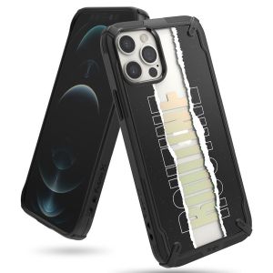 Husa telefon Ringke Fusion X Design pentru iPhone 12/12 Pro, Routine, Plastic, Negru