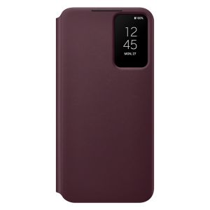 Husa telefon Samsung, Smart Clear View Cover pentru Samsung Galaxy S22+, Burgundy