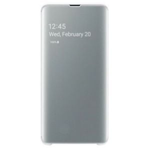 Husa de protectie telefon Samsung Clear View Cover pentru Samsung Galaxy S10 5G, EF-ZG977CWEGWW, Alb