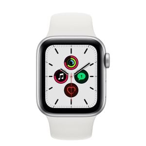 Ceas Smartwatch Apple Watch SE, GPS, Silver Aluminium Case, 40mm, White Sport Band