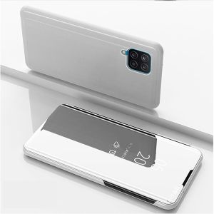 Husa telefon pentru Samsung Galaxy A52, LED View, Piele si sticla, Argintiu