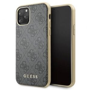 Husa de protectie telefon Guess pentru Iphone 11, Model 4G Stripe, Plastic TPU, GUHCN61G4GG, Gri