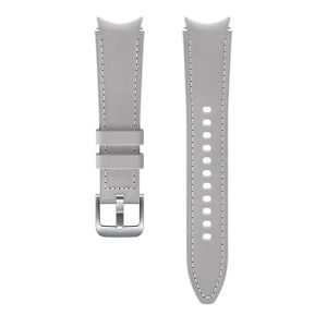 Curea pentru Samsung Galaxy Watch4 si Watch4 Classic, Hybrid Leather, S/M, Silver
