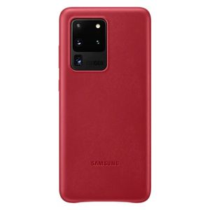 Husa de protectie telefon Samsung Leather Cover pentru Samsung Galaxy S20 Ultra, EF-VG988LREGEU, Piele, Rosu
