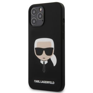 Husa telefon Karl Lagerfeld, Karl Lagerfeld Head Silicone Cover pentru Apple iPhone 12 Pro Max, Negru