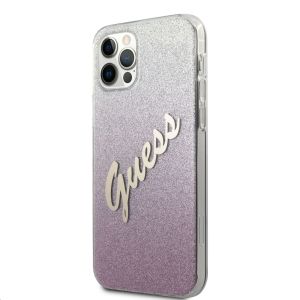 Husa telefon Guess, Vintage Case pentru Apple iPhone 12/12 Pro, Gradient Pink