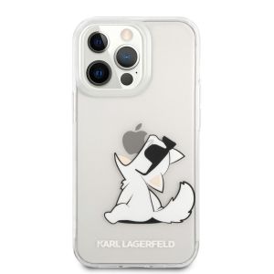 Husa telefon Karl Lagerfeld pentru iPhone 14 Pro Max, Choupette Eat, Plastic, Transparent
