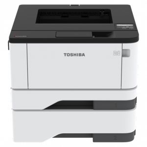 Imprimanta laser monocrom Toshiba E-Studio409P, A4, 40 ppm, duplex, printare, 600 x 600 dpi, ram 512MB, USB, Retea, display LCD 2 lini, starter toner, Alb/Negru