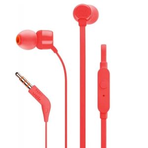 Casti In-Ear JBL T160 cu fir, Microfon, Jack 3.5 mm, Rosu
