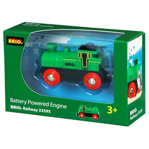 Jucarie Locomotiva mica verde cu baterii, Brio