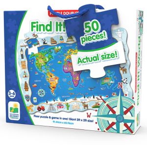 Jucarie Puzzle si joc harta Lumii, The Learning Journey, Multicolor