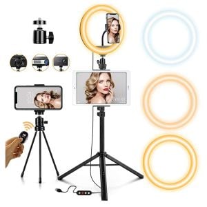 Lampa inelara pentru selfie si filmare Joyroom 10.2 inch, 2 buc, Negru