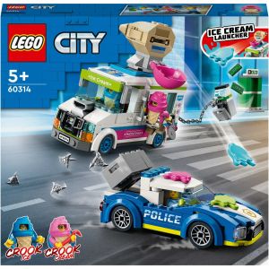 LEGO® City: Politia in urmarirea furgonetei cu inghetata 60314, 317 piese, Multicolor