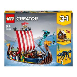LEGO® Creator: Corabia Vikingilor si Sarpele Midgard-ului, 1192 piese, Multicolor, 31132, Multicolor
