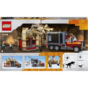 LEGO Jurassic World: Evadarea dinozaurilor T.rex si Atrociraptor 76948, 466 piese, Multicolor