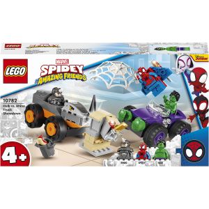 LEGOÂ® Marvel Super Heroes: Hulk vs. Rhino Confruntarea cu camioane, 110 piese, 10782, Multicolor