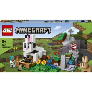 LEGO® Minecraft: Ferma de iepuri 21181, 340 piese, Multicolor