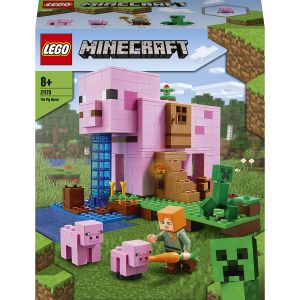 LEGOÂ® Minecraftâ„˘: Casuta purcelus, 490 piese, 21170, Multicolor