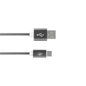 Cablu de date Goospery, USB-Type-C, 2A, Metalic, Gri