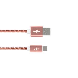 Cablu de date Goospery, USB-Lightning , 2A, Metalic, Roz