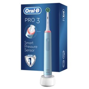 Periuta de dinti electrica Oral-B Pro 3000 Cross Action, Curatare 3D, 3 programe, 2 capete, Albastru