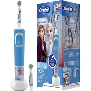 Periuta de dinti electrica, Oral-B Vitality 100 Kids, Frozen, Blue + rezerva 