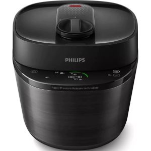 Philips All-in-One MultiCooker cu gatire sub presiune HD2151/40, 1000W, Gatire rapida, Capacitate 5l, Negru