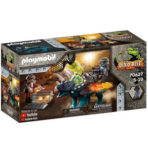 Jucarie Playmobil Dino Rise, Triceratops, Batalia pentru piatra legendara 70627