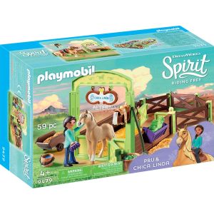 Jucarie Playmobil Spirit, Spatiu ingrijire cai-Pru&Chica Linda 9479