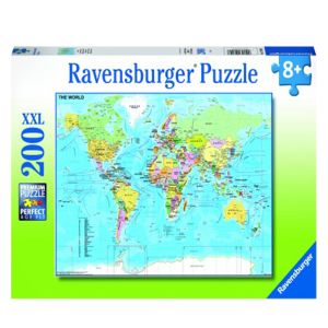 Jucarie Puzzle, Ravensburger, Harta lumii, 200 piese, Multicolor