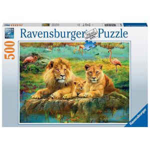 Jucarie Puzzle, Ravensburger, Familie de lei, 500 piese, Multicolor
