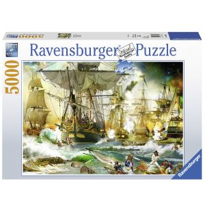 Jucarie Puzzle, Ravensburger, Batalie Corabii, 5000 piese, Multicolor