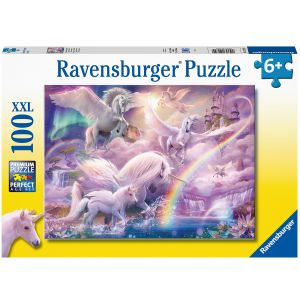 Jucarie Puzzle, Ravensburger, Unicorni, 100 piese, Multicolor