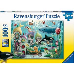 Jucarie Puzzle, Ravensburger, Animale subacvatice, 100 piese, Multicolor
